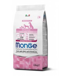 Monge monoprotein puppy jauniems šuniukams su kiauliena, ryžiais ir bulvėmis 12kg
