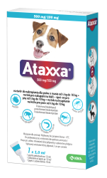 Ataxxa lašai prieš erkes šunims 4-10kg. 1 pipetė