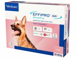 Effipro Duo 268 mg/80 mg, lašai 20-40 kg šunims 4vnt pakuotėje