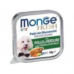 Monge Fresh šunims su vištienos gabalėliais ir daržovėmis 100g