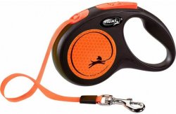 Flexi New Neon Orange S juosta 5m/15kg