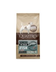 Quattro Small Breed Senior begrūdis šunų maistas Su balta žuvimi 7kg