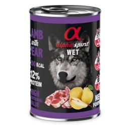 ALPHA SPIRIT WET konservas su ėriena ir kriaušėmis 400g