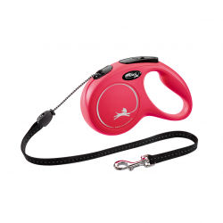 Flexi New Classic Red S virvelė 5m/12kg