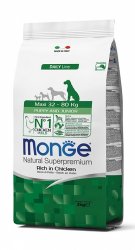 Monge Puppy Junior Maxi su vištiena ir ryžiais 12kg.