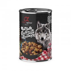 Alpha Spirit koncervai vištienos rutuliukai su elniena ir rozmarinais 400g 