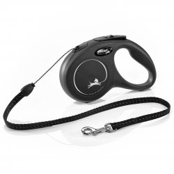 Flexi New Classic M Virvelė Juodas 8m/20kg
