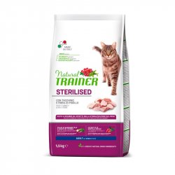 NATURAL TRAINER Cat WHITE MEAT Sterilizuotom su kalakutiena 10kg.