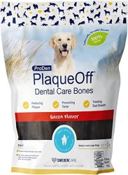PlaqueOff - dantų priežiūros skanėstai šoninės skonio 485g